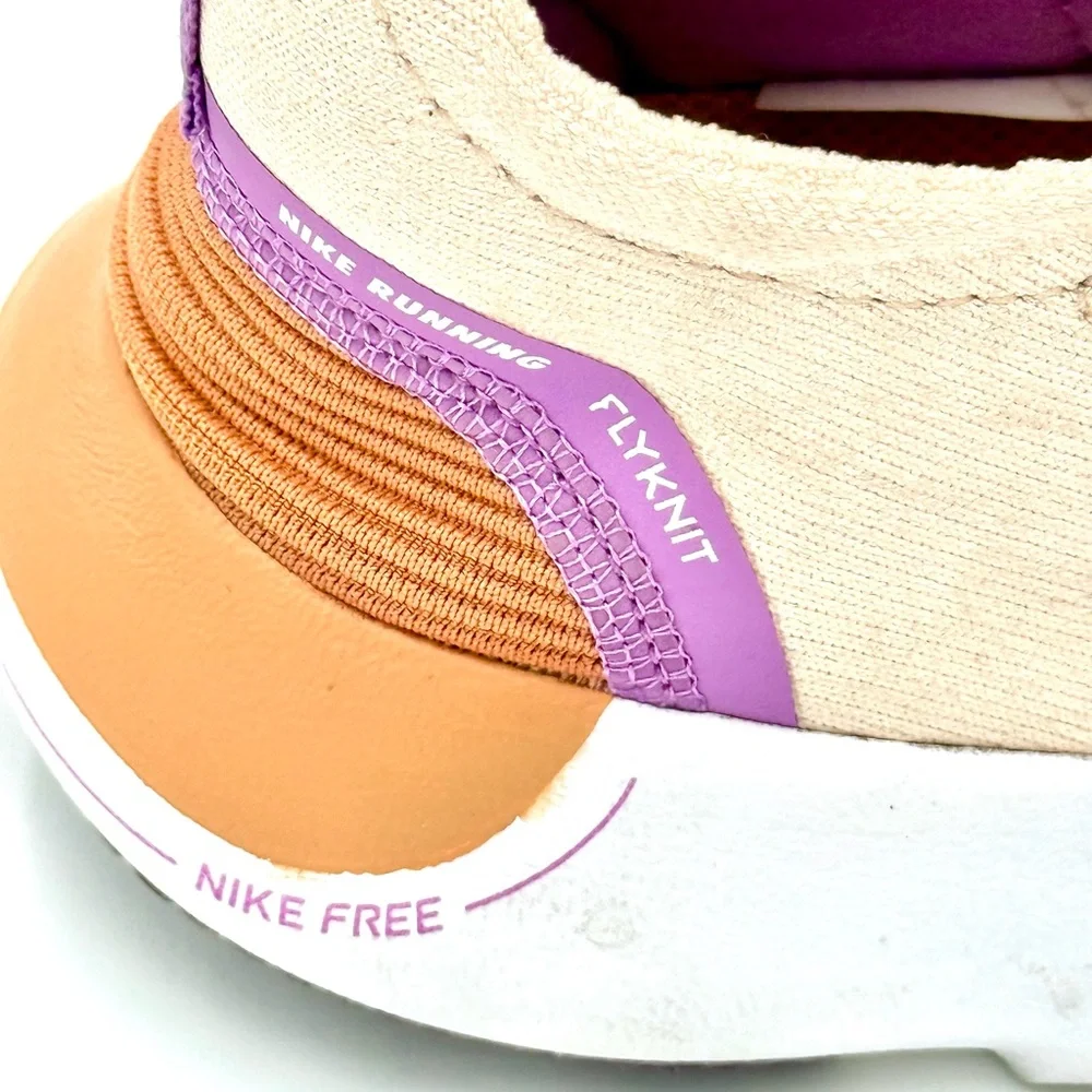 Nike Nike‎ Run Flyknit Next Nature Women's Sneakers in Cream, Purple, and Orange